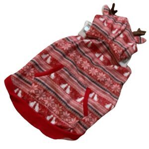 Doggie Holiday Hoodie with Reindeer Antlers NWT  M